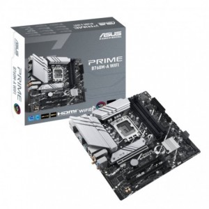 ASUS Prime B760M-A WiFi Intel LGA 1700 mATX Motherboard with PCIe 4.0- DDR5- Two M.2 Slots- 2.5Gb Ethernet- Wi-Fi 6- DisplayPort- HDMI- SATA 6Gbps- Rear USB 3.2 Gen 2- Front USB 3.2 Gen 1 Type-C