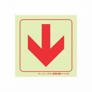Photoluminescent 190MM Safety Sign - F38-ARROW Down