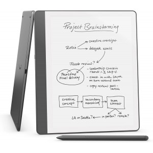 Amazon Kindle Scribe 64 GB - Redesigned display with uniform borders. Now write directly on books and documents. With built-in notebook summarization. Includes Premium Pen - Tungsten