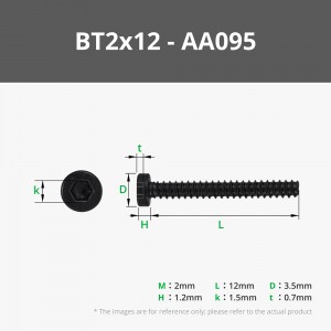 Bambu BT2x12 SHCS Self Tapping Screw Set AA095 - 20pc