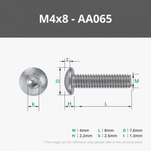 Bambu M4x8 BHCS Machine Screw Set AA065 - 10pc