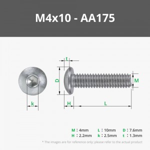 Bambu M4x10 BHCS Machine Screw Set AA175 - 10pc