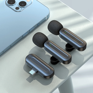 Bluetooth Lavalier Lapel Microphone for Android / iPhone- Cordless Omnidirectional Condenser Recording Mic for Interview Video Podcast Vlog YouTube