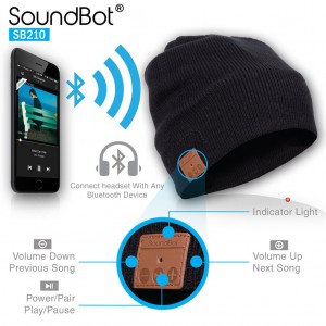 SOUNDBOT® SB210 Bluetooth Wireless Musical Headset Beanie