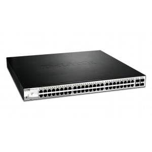 D-Link 48-Port 10/100/1000BaseT PoE + 4 Gigabit SFP ports Web Smart Switch
