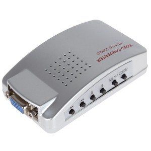 VGA to Video High Resolution Conversion Box-Video Converter with USB & S-Video Cable 