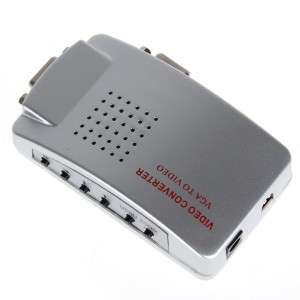 VGA to Video High Resolution Conversion Box-Video Converter with USB & S-Video Cable 