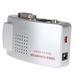 VGA to Video High Resolution Conversion Box-Video Converter with USB & S-Video Cable 