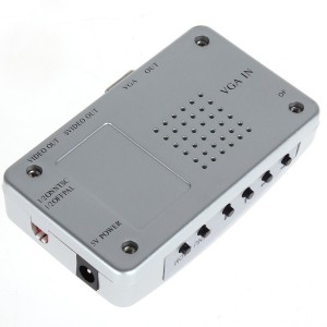 VGA to Video High Resolution Conversion Box-Video Converter with USB & S-Video Cable 
