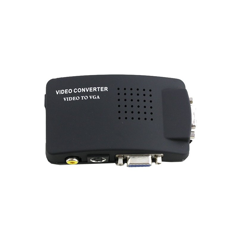  Advanced High Resolution AV/S Video To VGA TV Converter Adapter
