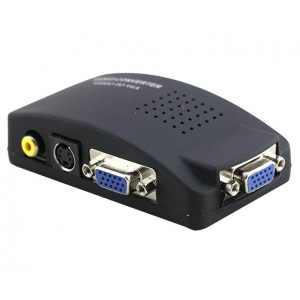  Advanced High Resolution AV/S Video To VGA TV Converter Adapter