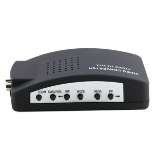  Advanced High Resolution AV/S Video To VGA TV Converter Adapter