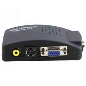  Advanced High Resolution AV/S Video To VGA TV Converter Adapter