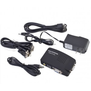  Advanced High Resolution AV/S Video To VGA TV Converter Adapter