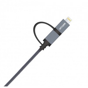 Astrum CHARGE/SYNC CABLE APPLE 8PIN / MICRO USB BRAID GREY