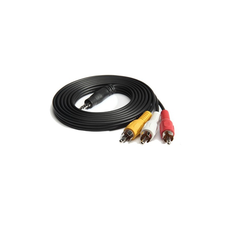 superstición residuo Independiente AV Cable 3.5mm 3 Jack RCA Audio Video Coaxial Cable Male Female - GeeWiz