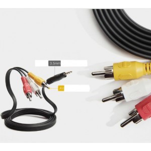 AV Cable 3.5mm 3 RCA Jack Audio Video Coaxial Cable Male Female