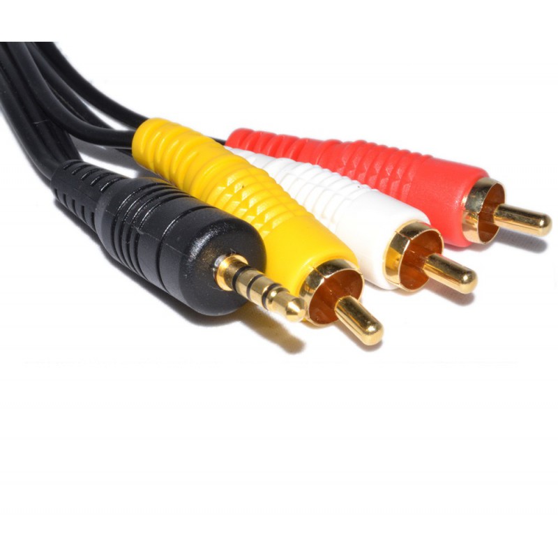 Av cable 3 5mm 3 jack rca audio video coaxial cable male female geewiz