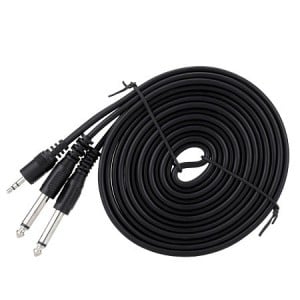  STE010 2.5mm Male to 2x 6.5mm Male Cable