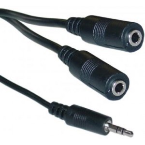 Stereo 3.5mm Male to 2x 3.5mm Female Cable
