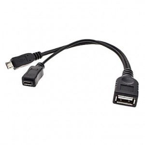 USB Female to Micro USB Female + Micro USB Male Cable