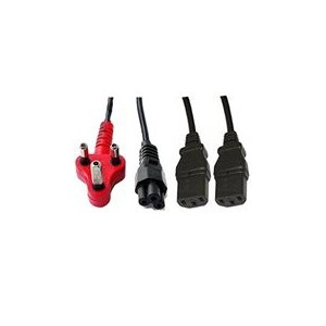 Dedicated 3 Pin Power Plug To 2xIEC and 1x Clover Connector Cable