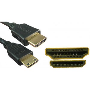 Mini HDMI Male to HDMI Male Cable 1.5m Long