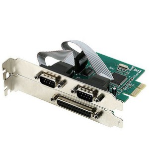 Low-Profile PCI-e Serial &amp; Parallel Card - expands your PC's connectivity with two serial ports for communication and one parallel port