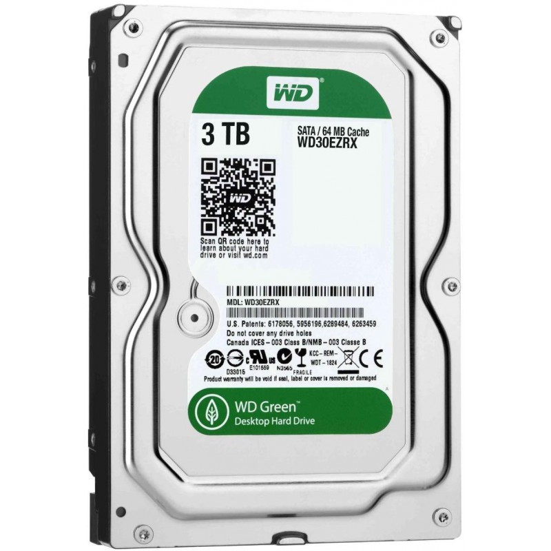 WD Green 3Tb 3.5" 8243, SATAIII 64Mb Hard Drive (WD30EZRX)