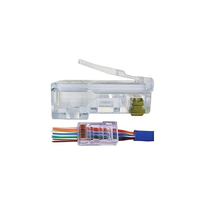 CONECTOR RJ45 CAT5E PASS THRU 10 UNI.