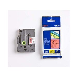 Brother 9MM Black on Red Laminated tape TZ421