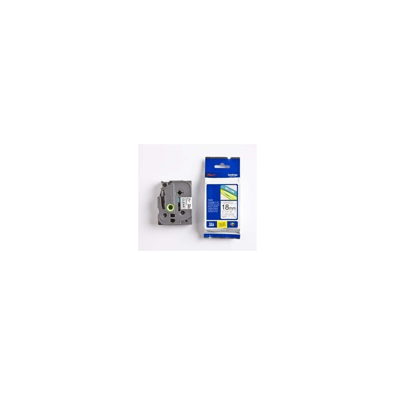 Brother 18MM Black on Clear Laminated tape TZ141