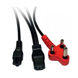 Power Cable 2.8m, 2 Way ( 1xIEC Female & 1xCover)-Dedicated Red Plug