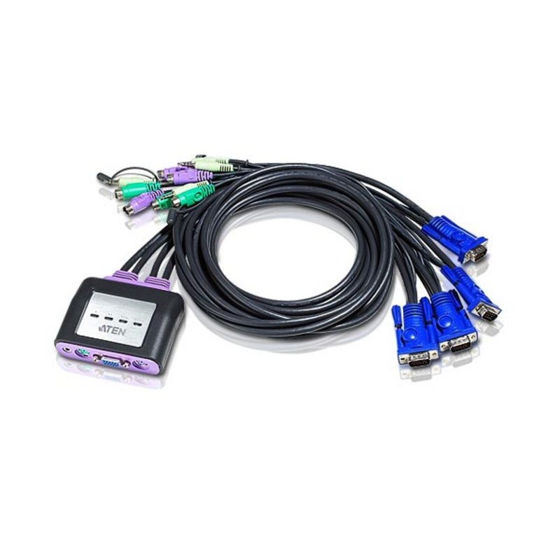 ATEN 4 PORT PS/2 CABLE KVM SWITCH WITH SPEAKER  