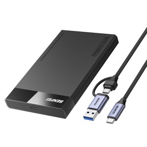 BENFEI USB-A / C 3.0 Male 2.5" SATA III HDD/SSD Enclosure With Supporting Accelerated UASP- S.M.A.R.T And TRIM Protocol And Ultra-Fast 6Gbps Transmission Speed - Black Colour
