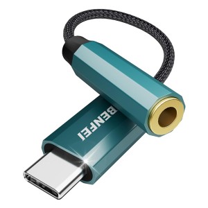 BENFEI USB-C (DAC) Male To 3.5mm Female Analogue And Digital Audio Output Adapter With Aluminium Alloy Shell Casing And Nickle-Plated Connectors - Blue Colour