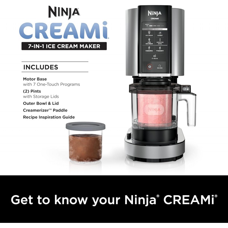 Ninja NC301 CREAMi Ice Cream Maker with 2 Pint Containers &amp