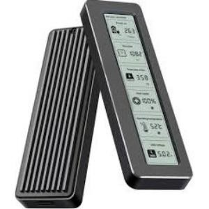 CipherX- M.2 NVMe/NGFF SATA- Dual Protocol- Type-C- USB 3.2- 10Gbs- M.2 SSD Enclosure w/ Display Screen