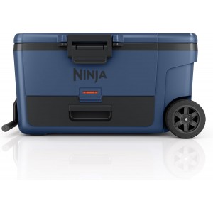 Ninja FrostVault Cooler with Wheels – 62L Heavy-Duty Insulated Ice Chest with Dry Storage Drawer – Long Ice Retention for Camping- Beach- Picnics – Lakeshore Blue
