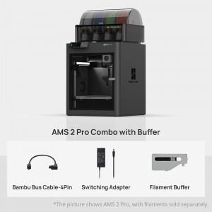 Bambu Lab P1S 3D Printer and AMS 2 Combo - Up to 16-Color Printing with AMS 2 with Upgrade Kit 1