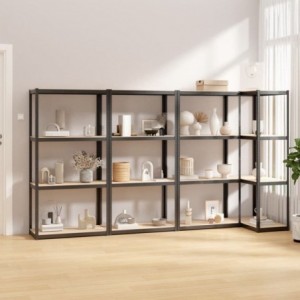 Fine Living - 4 Layer Shelf In Wood And Steel