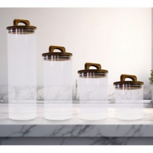 Jar with Acacia Handle Lid - 1400ml - 10 x 20cm -
