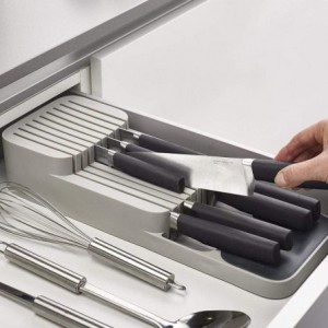 Fine Living Sharp-Safe Knife Draw Organiser - Grey