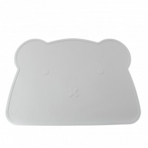 Silicone Teddy Placemat - Light Grey