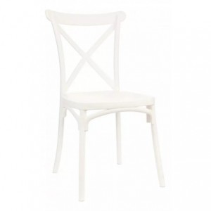 Fine Living Cross Back Dining Chair - White