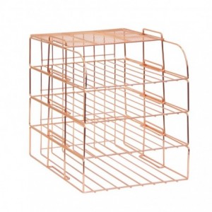 Fine Living File Organizer - 4 Tier - Rose Gold