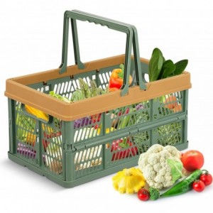 Fine Living Foldable EasyCarry Storage Crate - M - Green