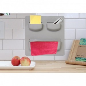 Fine Living Multi-use Compartment Wall Organiser - Stone Grey
