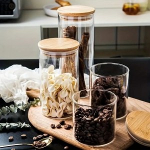 Fine Living Crystal Nest Jar with Bamboo Lid - 1L