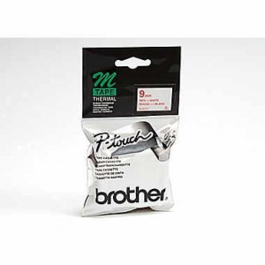 Brother Non Laminated Tape Red On White 8M X 9MM  